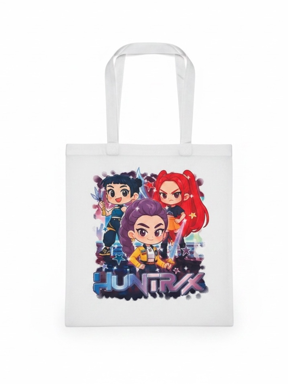 New K-Pop Demon Hunters Huntrix Canvas Zipper Tote Bag Rumi Zoey Mira Beach‎ Bag